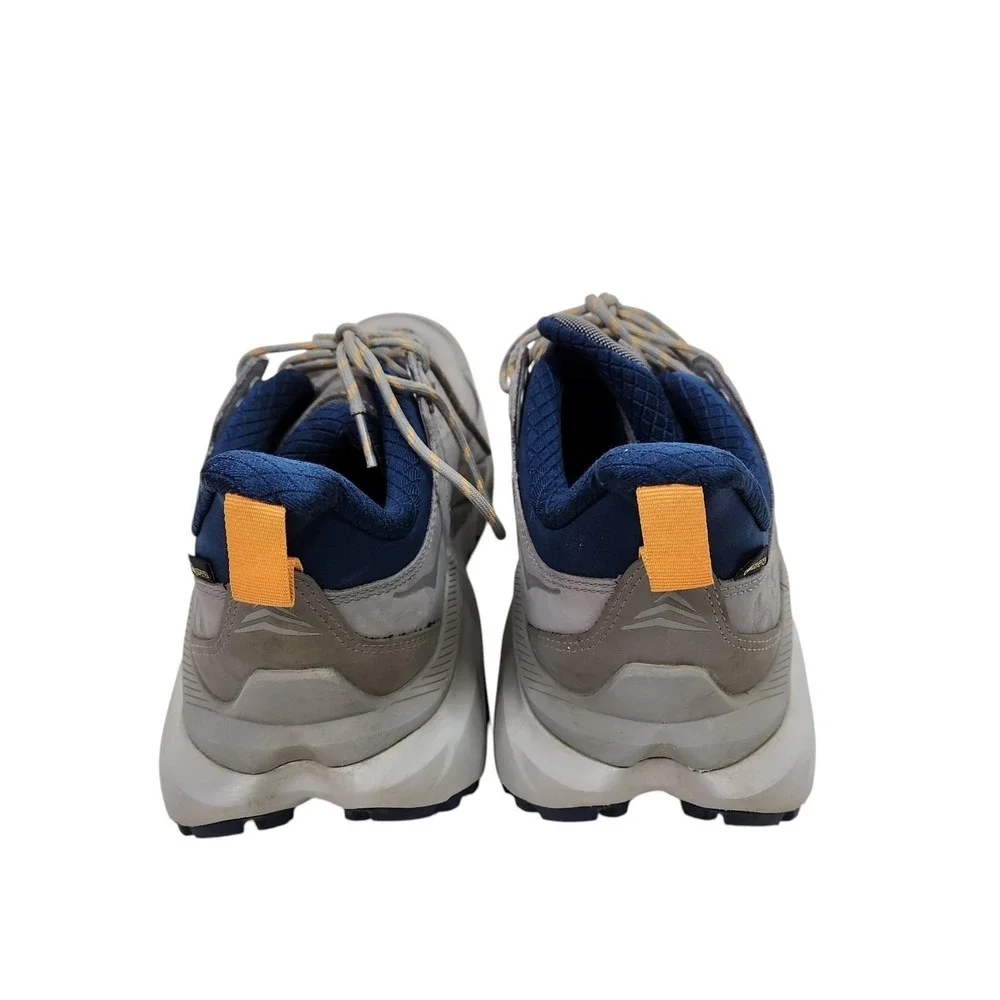 HOKA ONE ONE Kaha 2 Low Shoes Mens 11.5 Gray Blue Leather Trail Vibram Hiking